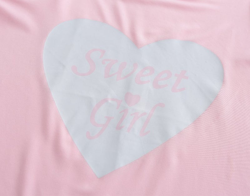 MyFav Big Kids Girls Sleeveless Sleepwear Hearts Shape Striped Pajama Nightgown (as1, age, 8_years, Pink) - Image 3